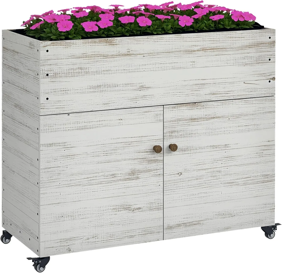 Hochbeet aus Holz mit Schrankfach, Kräuterbeet mit…