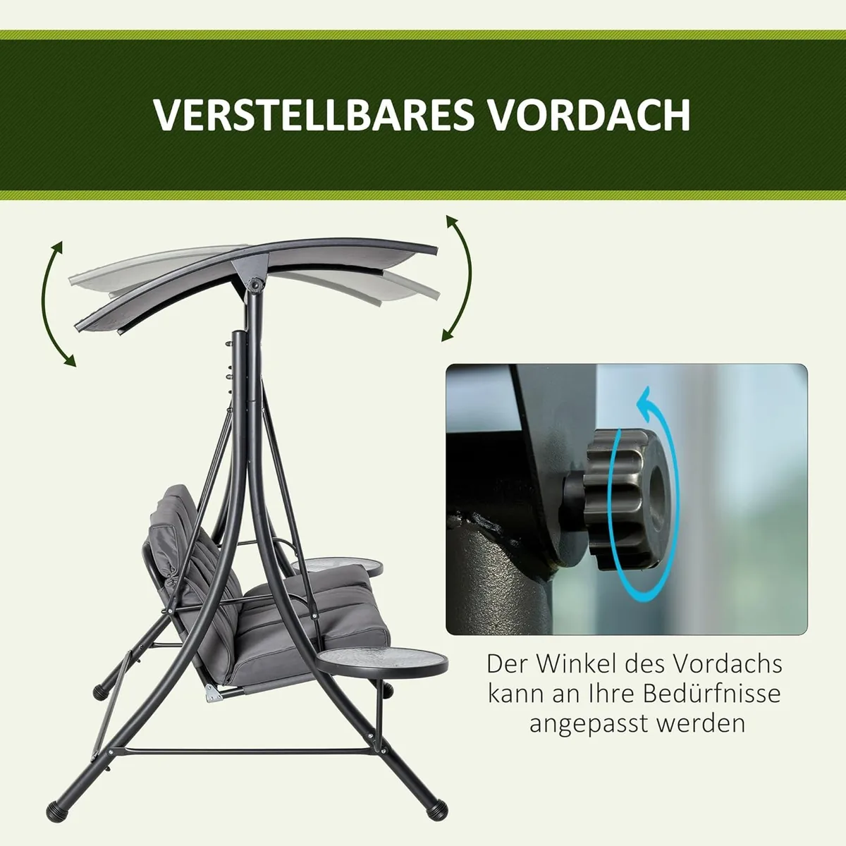 Hollywoodschaukel mit Couchtische, 3-Sitzer… — Ansicht 3