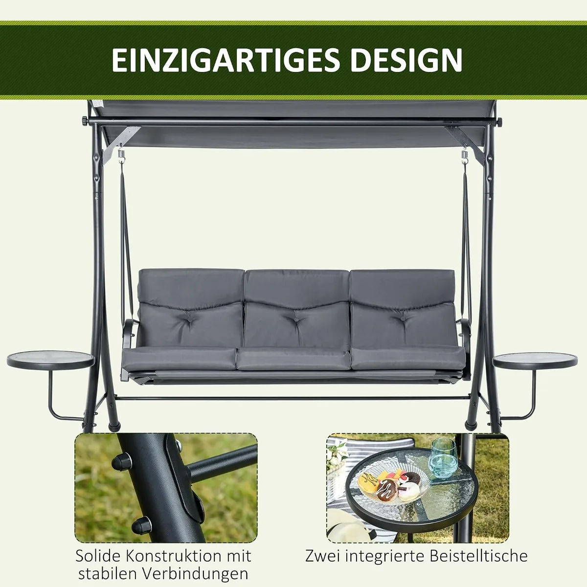 Hollywoodschaukel mit Couchtische, 3-Sitzer… — Ansicht 4