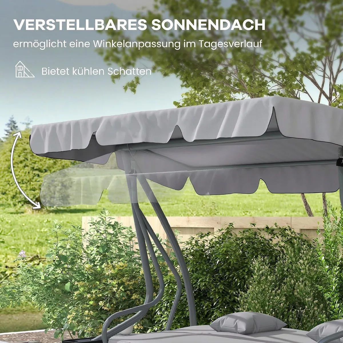 Hollywoodschaukel mit Liegefunktion, 3-Sitzer… — Ansicht 4