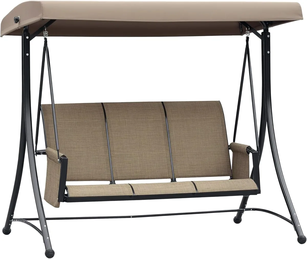 Hollywoodschaukel mit Seitentasche, 3-Sitzer…