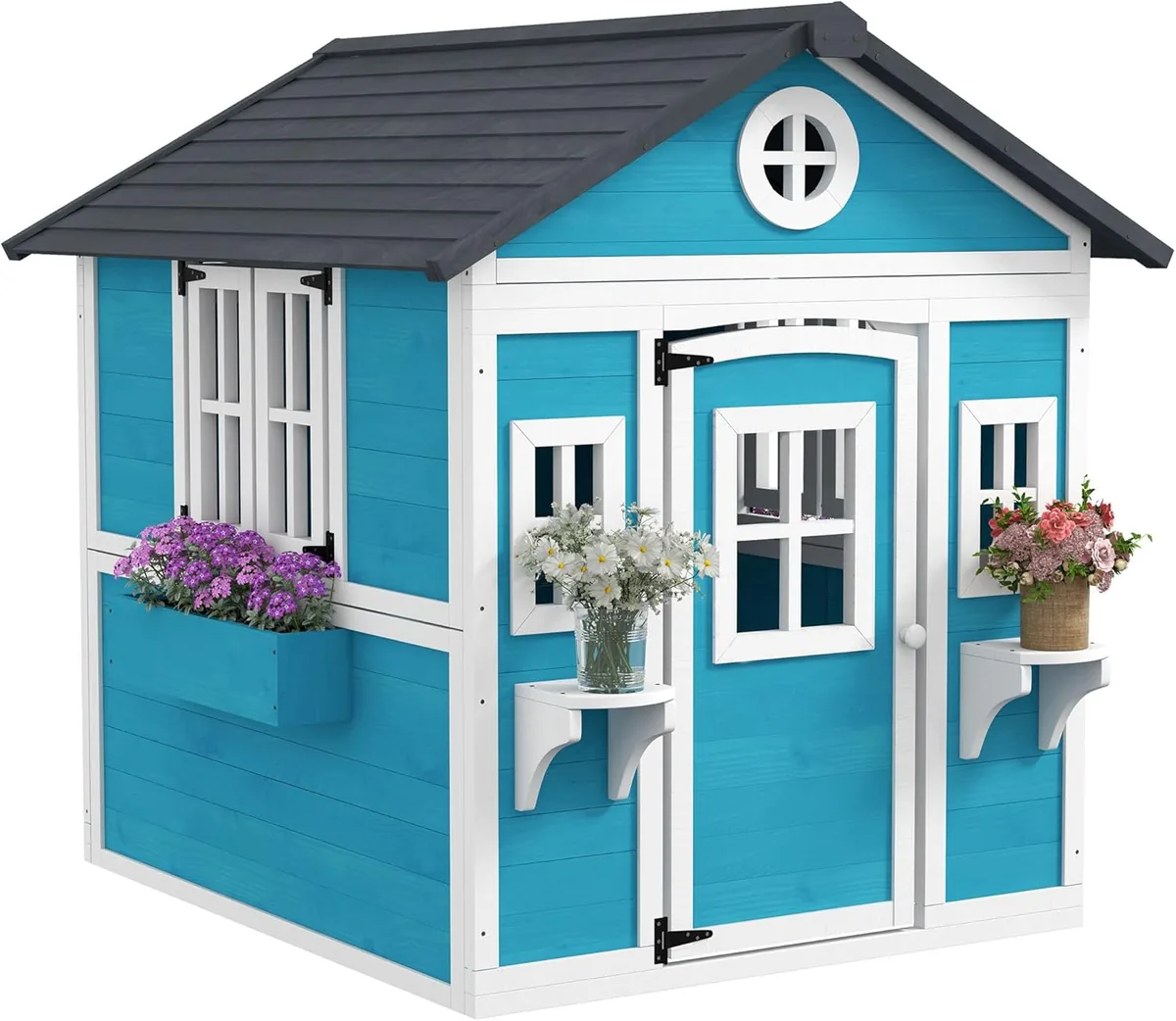 Kinderspielhaus aus Holz Spielhaus Outdoor mit Fenster…