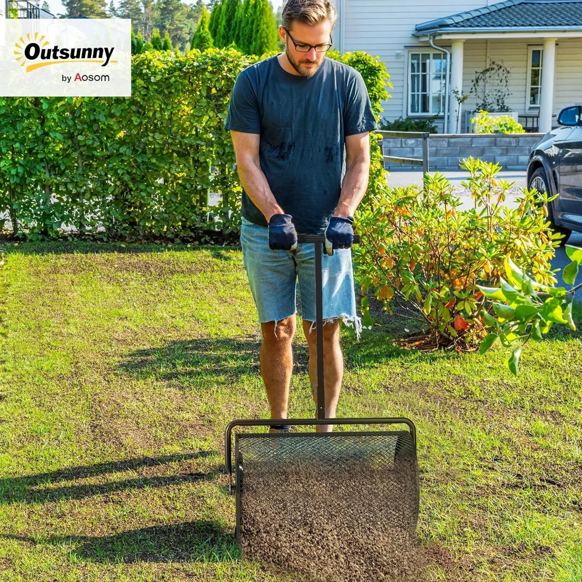 Kompoststreuer 75L 61x40cm Düngerstreuer Rasen Garten… — Ansicht 2