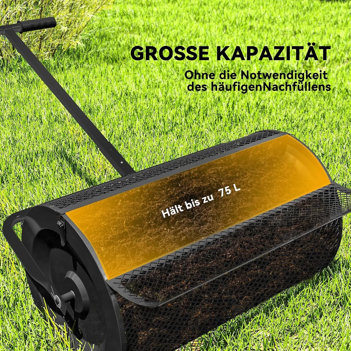 Kompoststreuer 75L 61x40cm Düngerstreuer Rasen Garten… — Ansicht 3