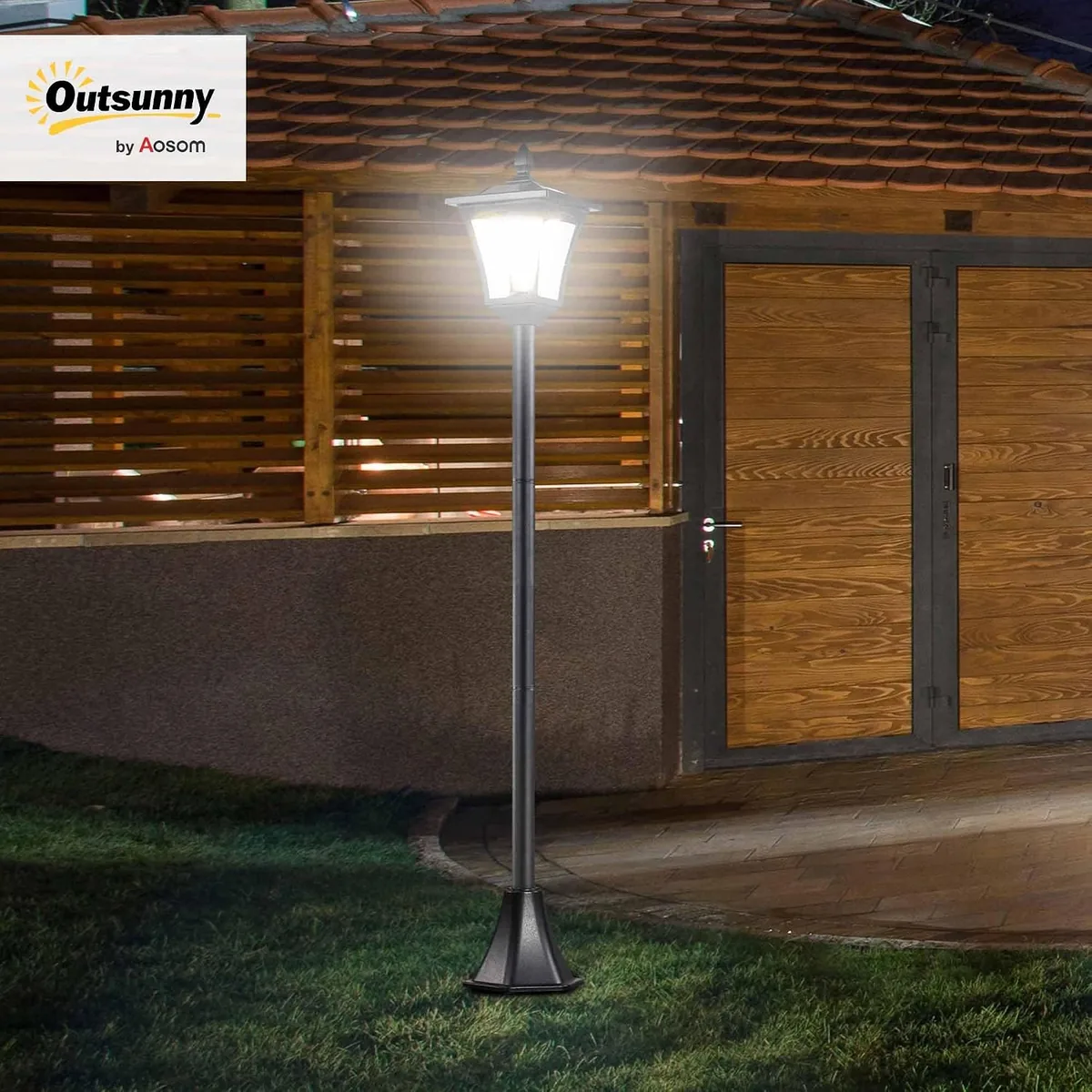 LED Solar Gartenlaterne, Gartenlampe aus Edelstahl 160 cm… — Ansicht 2
