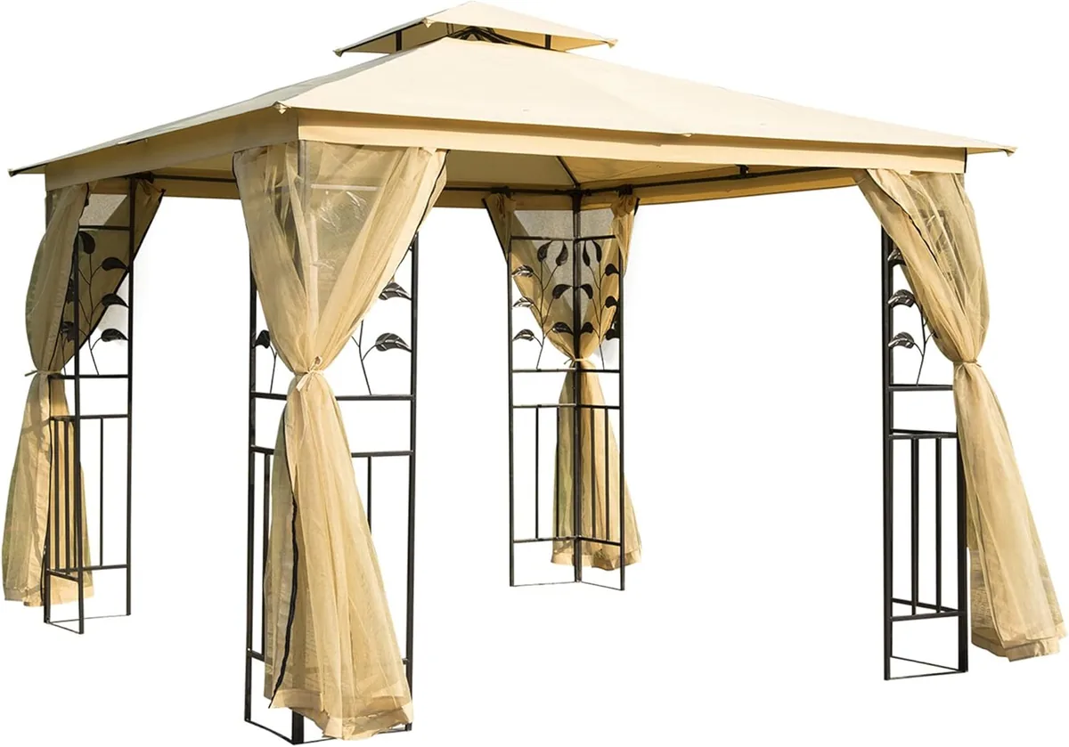 Luxus Pavillon 3x3 m Gartenpavillon mit Doppeldach…