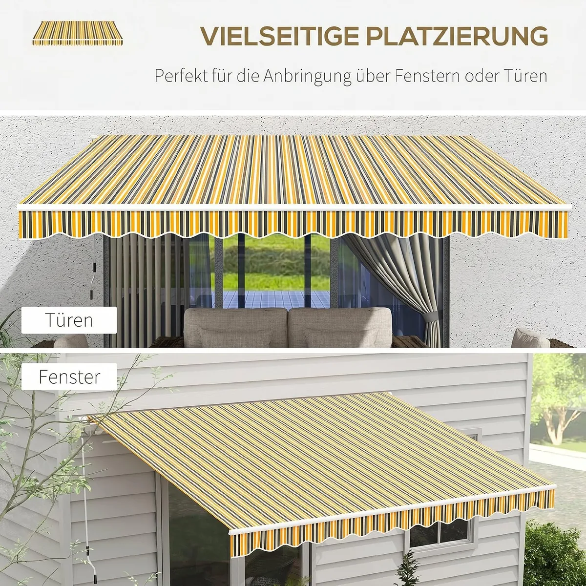 Markise Gelenkarmmarkise Sonnenschutz mit Handkurbel 3,5… — Ansicht 4