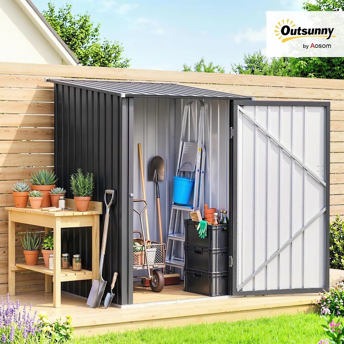 Metall Gerätehaus 0,92 m2 100x103x160cm Geräteschuppen… — Ansicht 2
