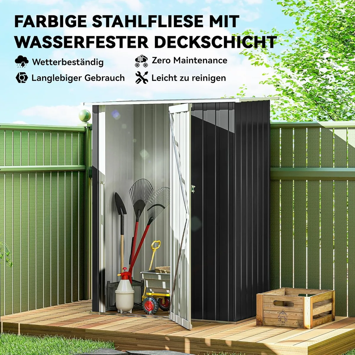 Metall Gerätehaus 1,07 m2 142 x 86 x 189 cm… — Ansicht 3
