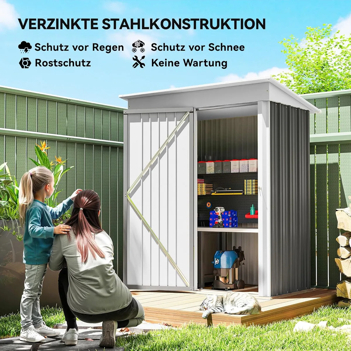 Metall Gerätehaus 1,36m2 161 x 95 x 181cm Geräteschuppen… — Ansicht 3