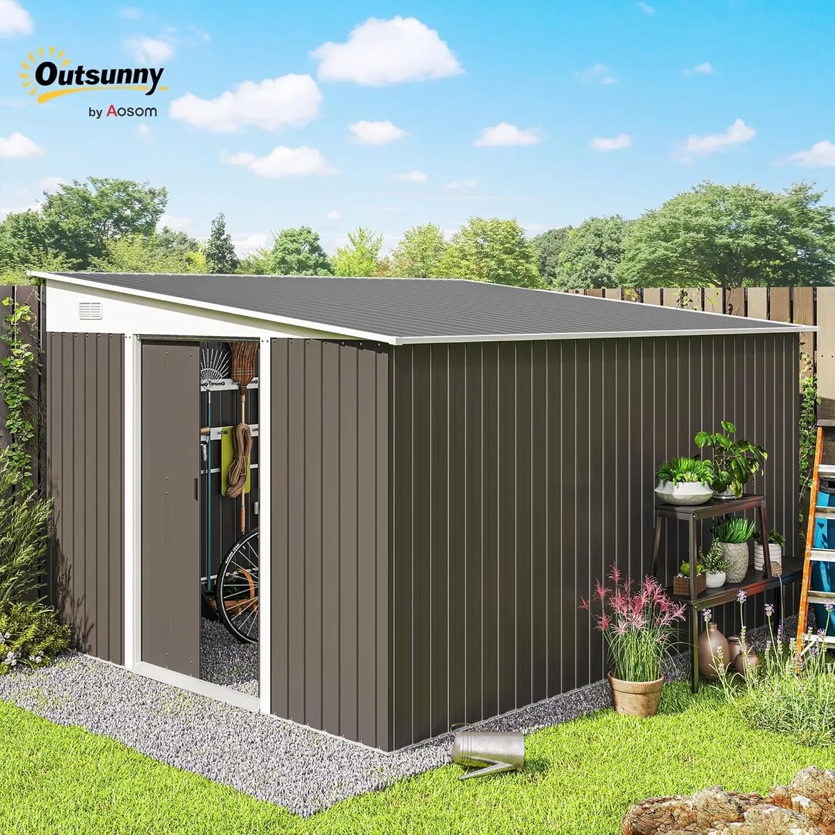 Metall Gerätehaus 19,4m3 280x345x201cm Geräteschuppen mit… — Ansicht 2