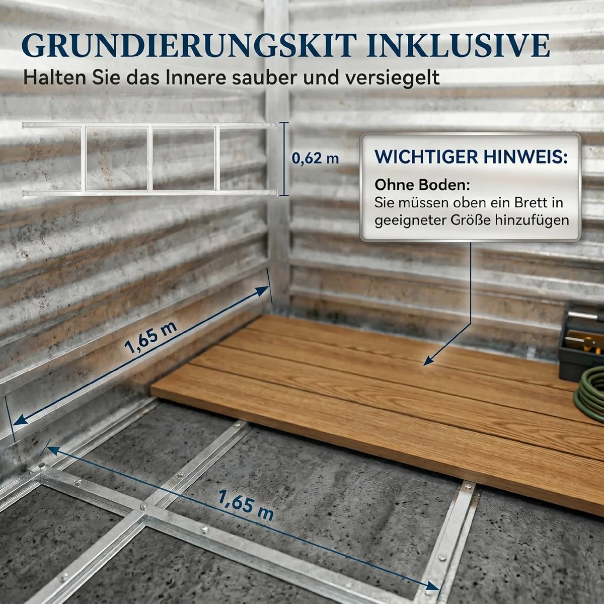 Metall Gerätehaus 2,3m2 142x184x181cm wetterfestes… — Ansicht 4