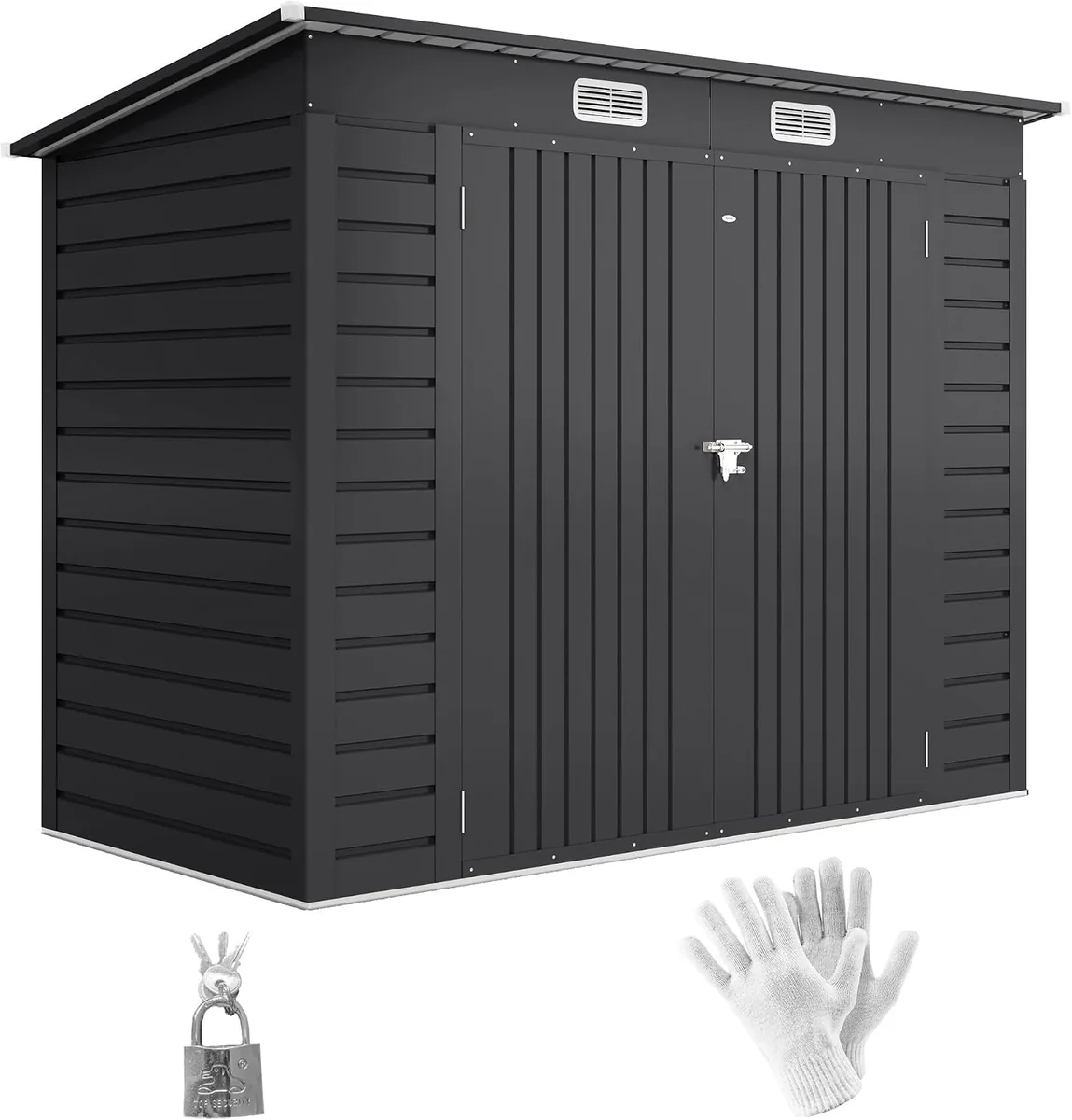 Metall Gerätehaus 2,7 m2 249x121x183cm Geräteschuppen mit…