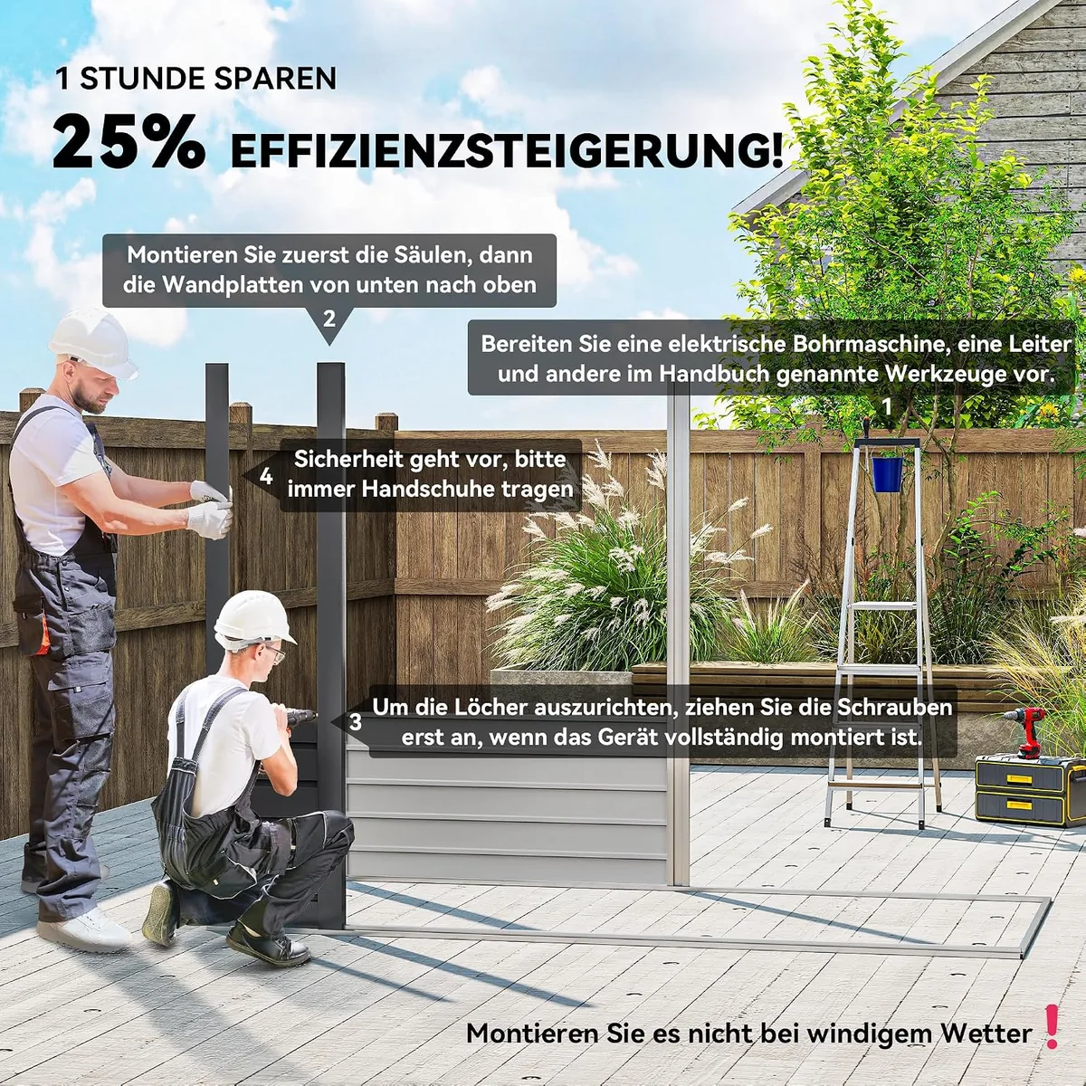 Metall Gerätehaus 2,7 m2 249x121x183cm Geräteschuppen mit… — Ansicht 3