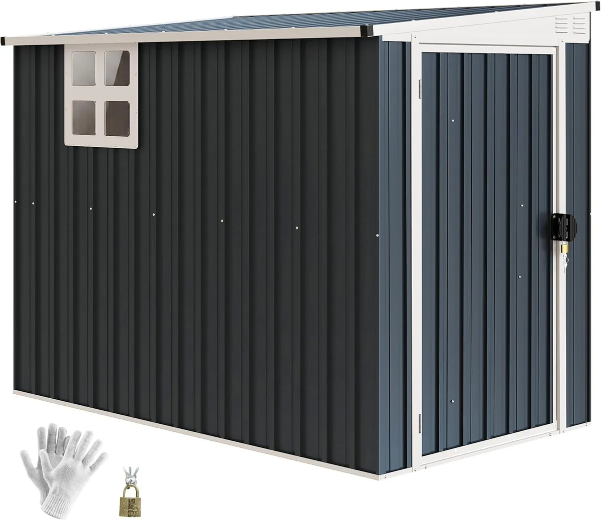 Metall Gerätehaus 2,7m2 128x231x181cm Geräteschuppen mit…