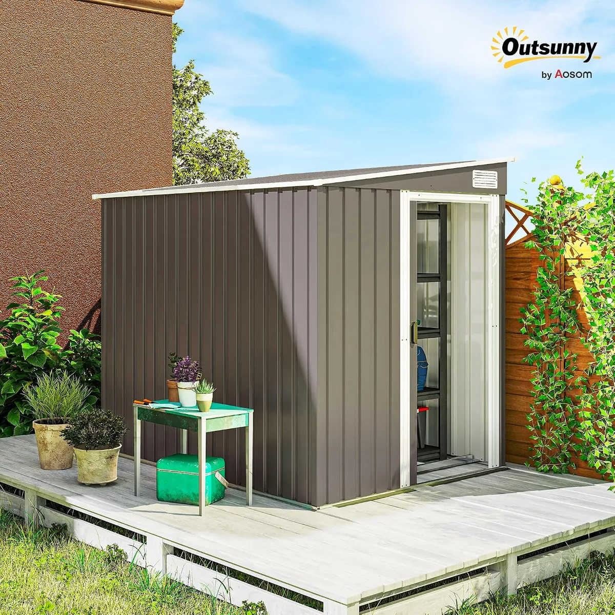 Metall Gerätehaus 2,81m2 154x206,5x181 cm Geräteschuppen… — Ansicht 2