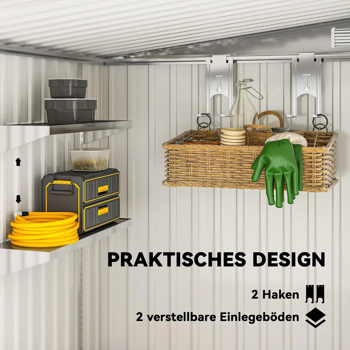 Metall Gerätehaus 2,81m2 154x206,5x181 cm Geräteschuppen… — Ansicht 4