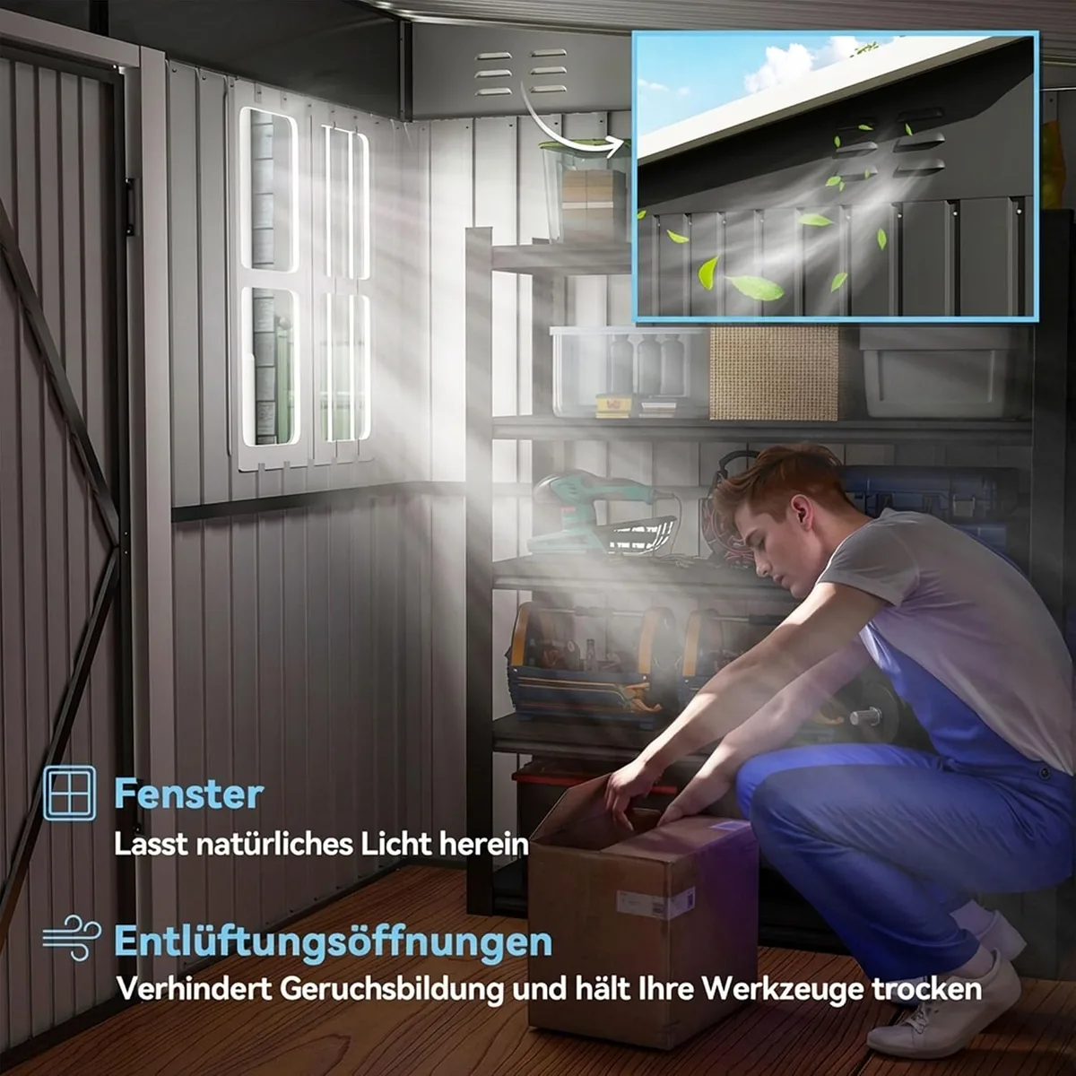 Metall Gerätehaus 4,13 m2 Geräteschuppen mit Fenster… — Ansicht 4