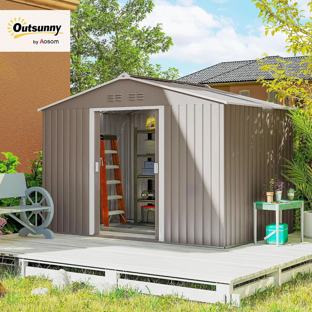 Metall Gerätehaus 4,9 m2, Gartenhaus mit Satteldach… — Ansicht 2