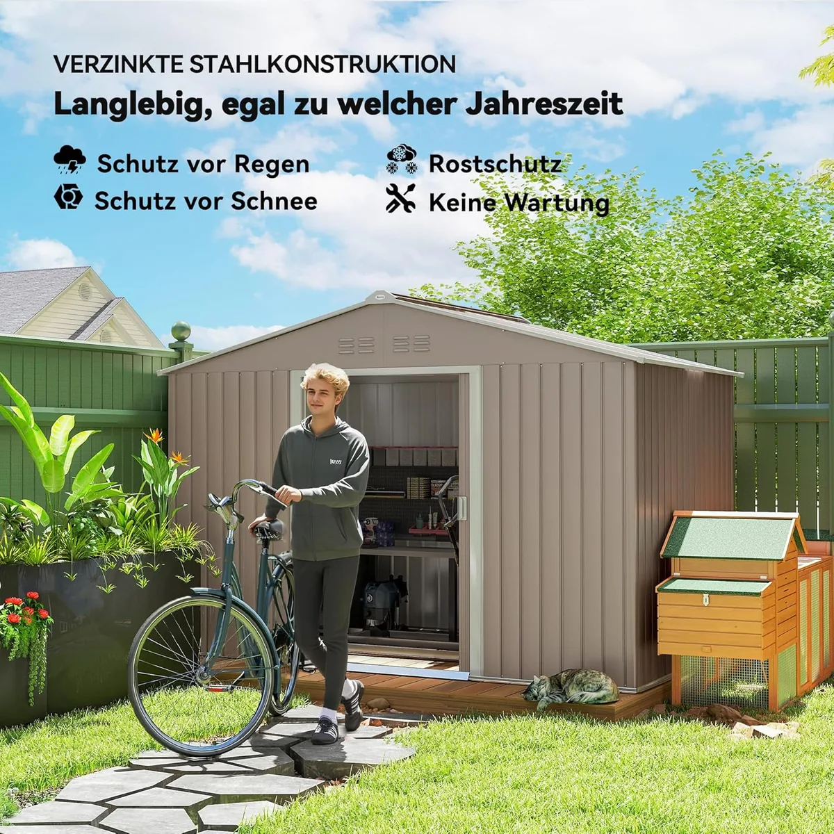 Metall Gerätehaus 4,9 m2, Gartenhaus mit Satteldach… — Ansicht 4