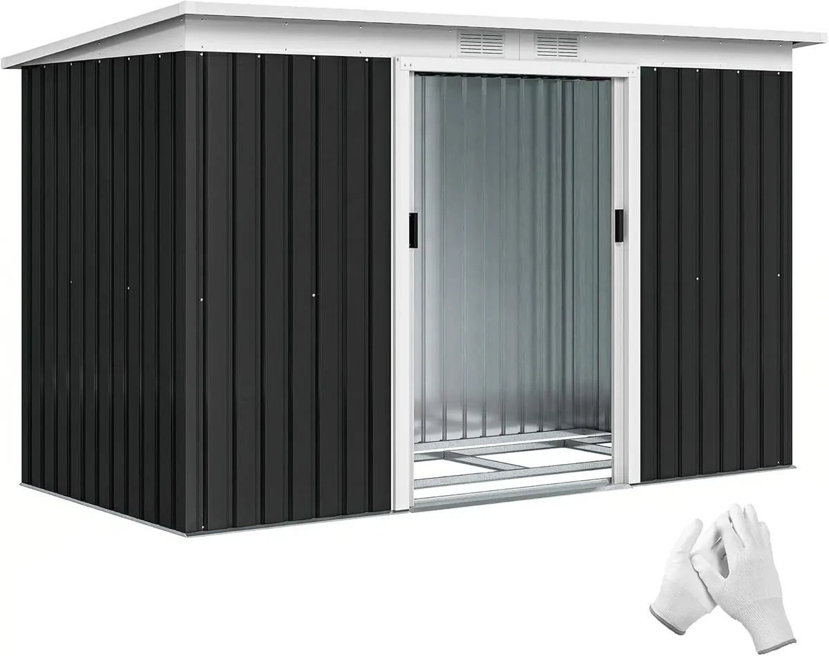 Metall Gerätehaus 6,3m3 280x130x172cm Geräteschuppen mit…