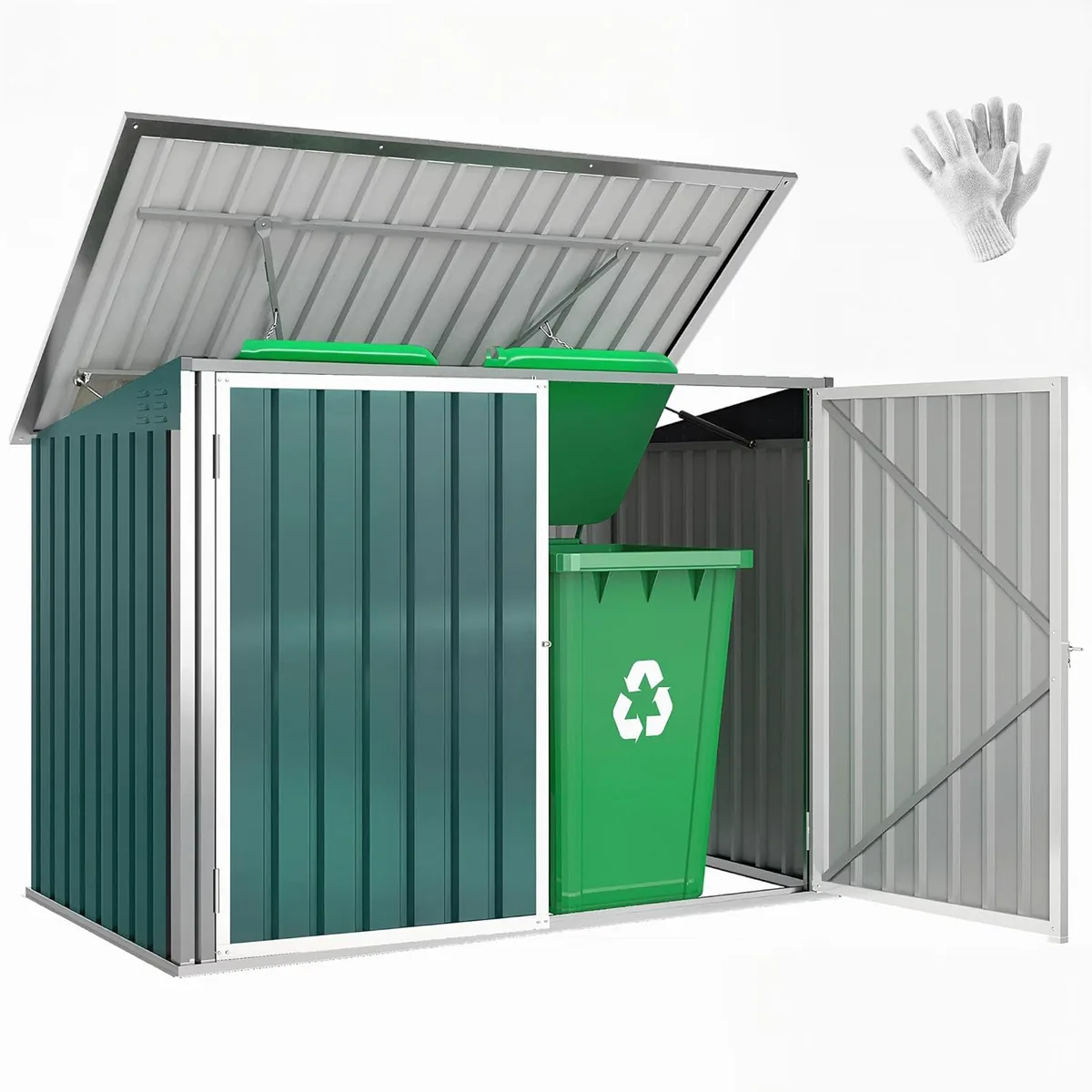 Mülltonnenbox für 2 Mülltonnen aus verzinktem Stahl…