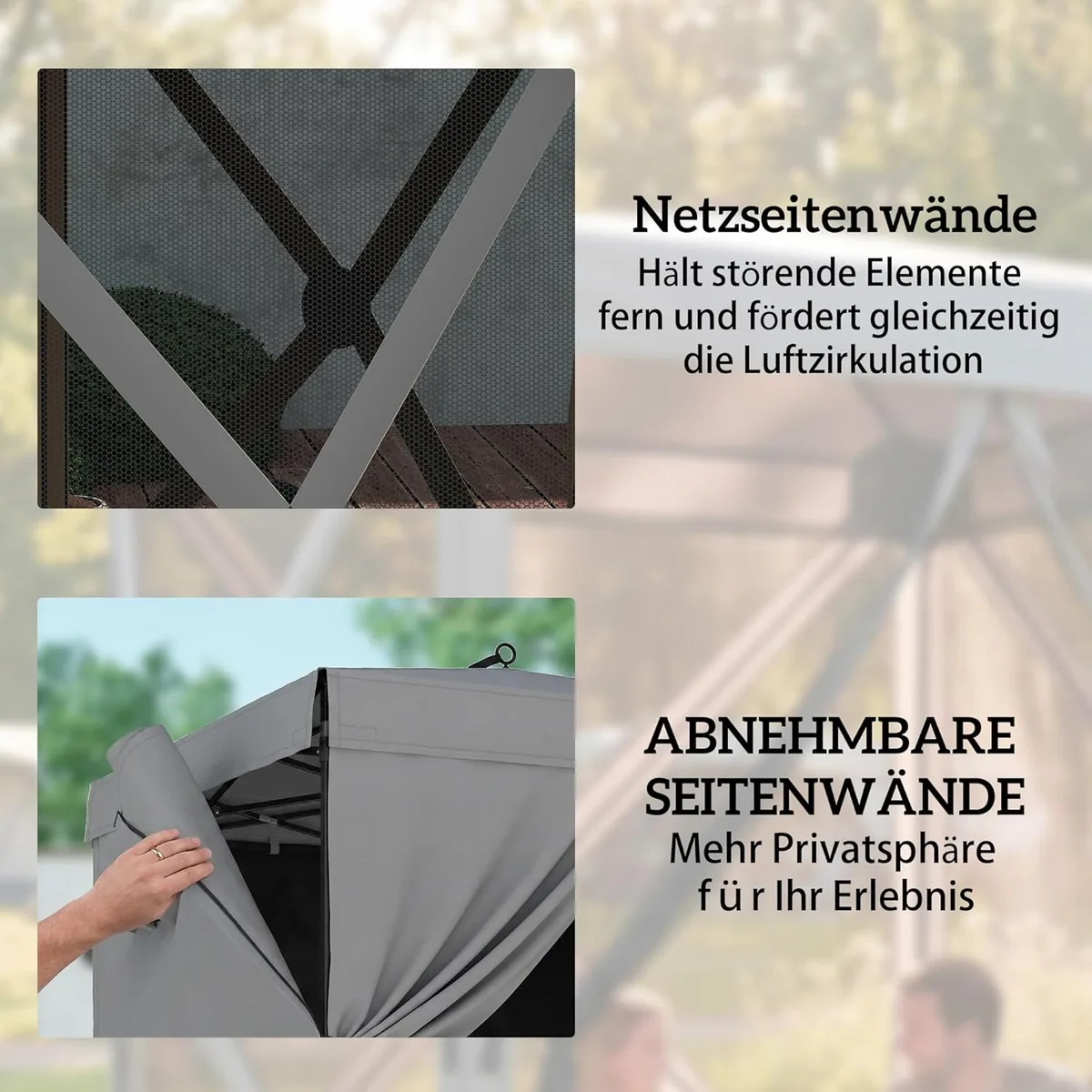Pavillon 1,85x1,85m Wasserdicht Stabil Winterfest Pop-up… — Ansicht 4