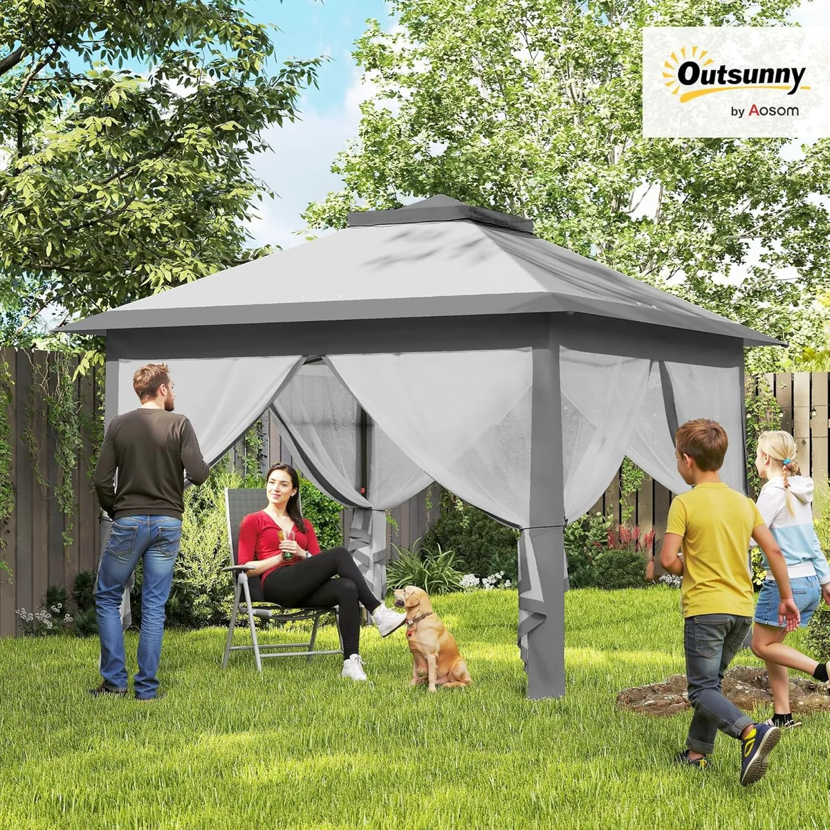 Pavillon 3,3x3,3m, wasserabweisend Winterfest Pop-up… — Ansicht 2
