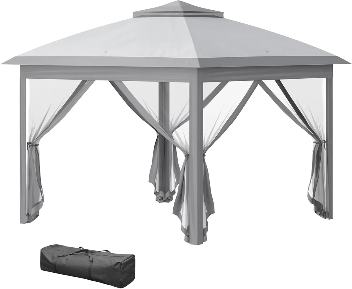 Pavillon 3,3x3,3m, wasserabweisend Winterfest Pop-up…