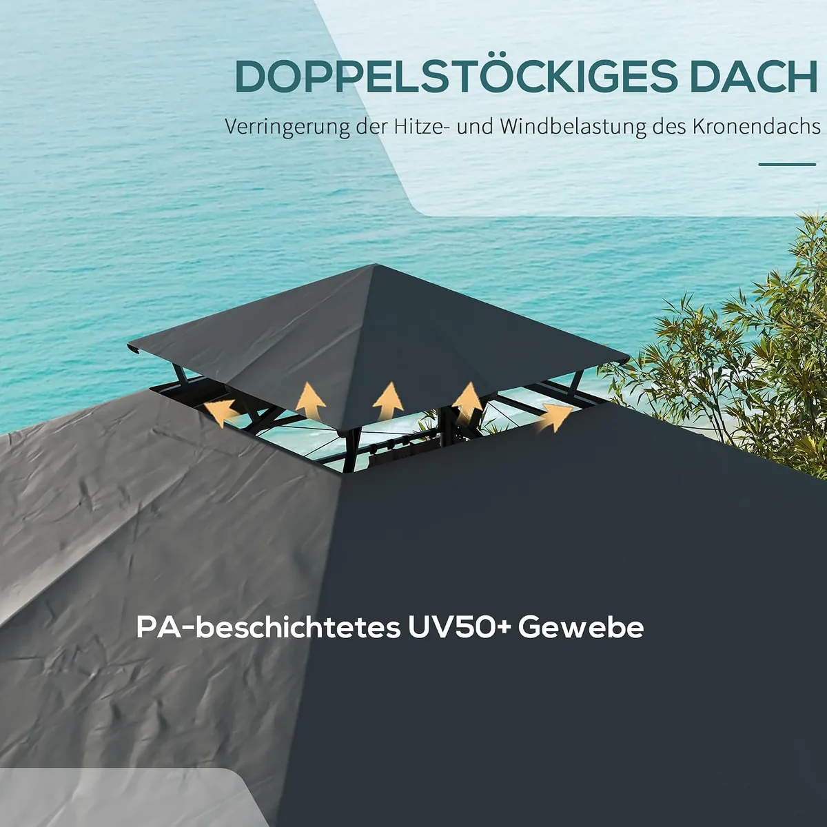 Pavillon 3 x 3 m, Gartenzelt mit Seitenwand… — Ansicht 3