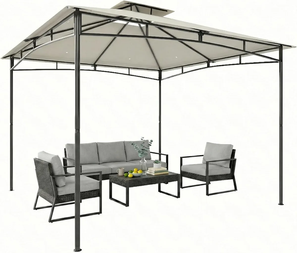 Pavillon 3x3m Stabil Wasserabweisend Winterfest…