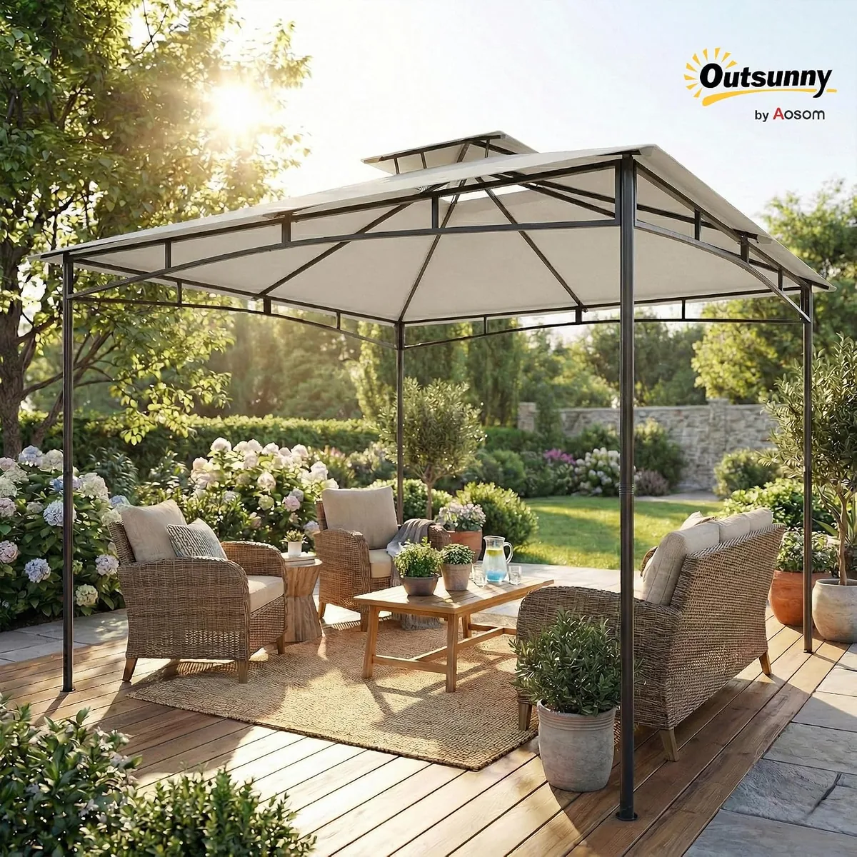 Pavillon 3x3m Stabil Wasserabweisend Winterfest… — Ansicht 2