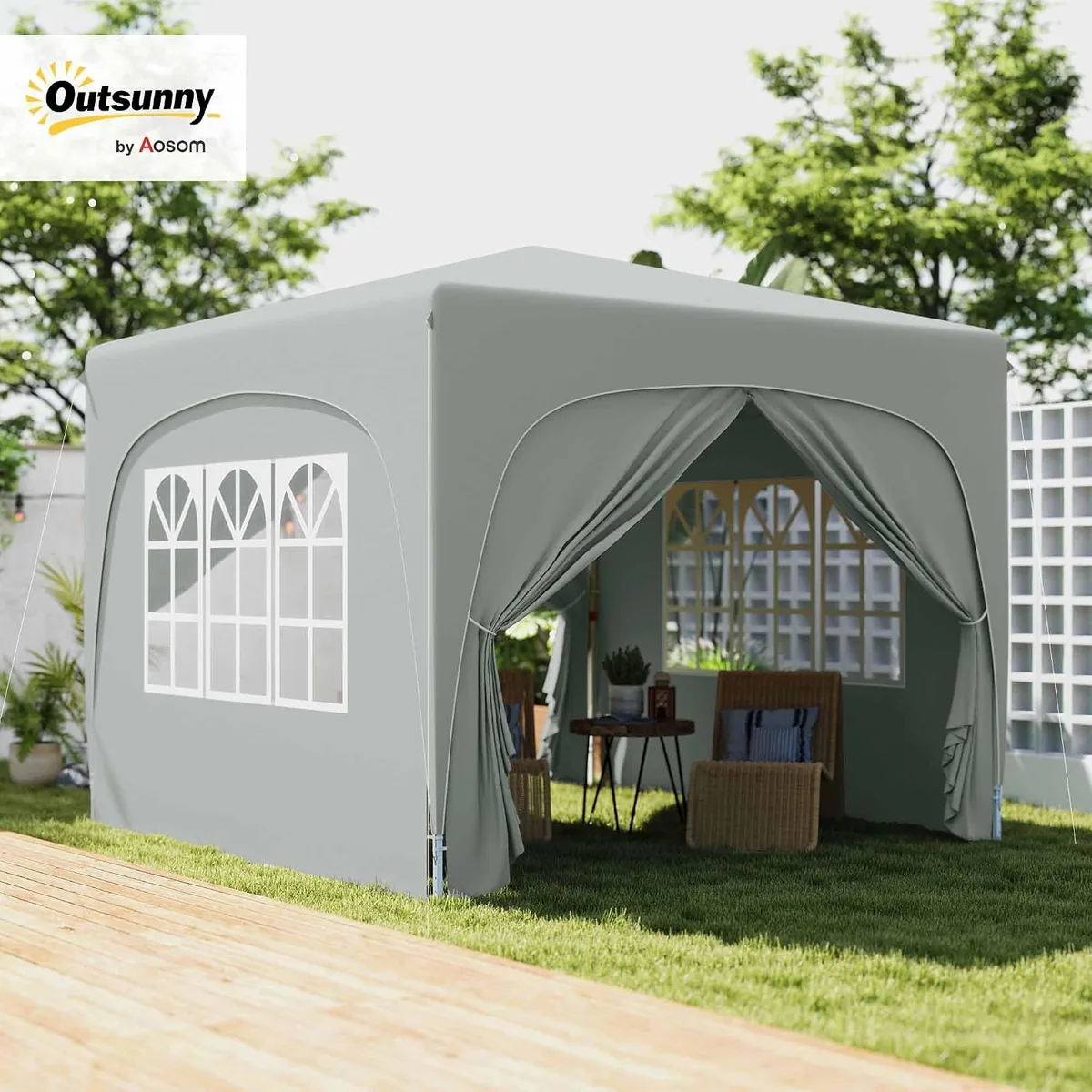 Pavillon 3x3m, wasserabweisend Stabil Winterfest Pop-up… — Ansicht 2