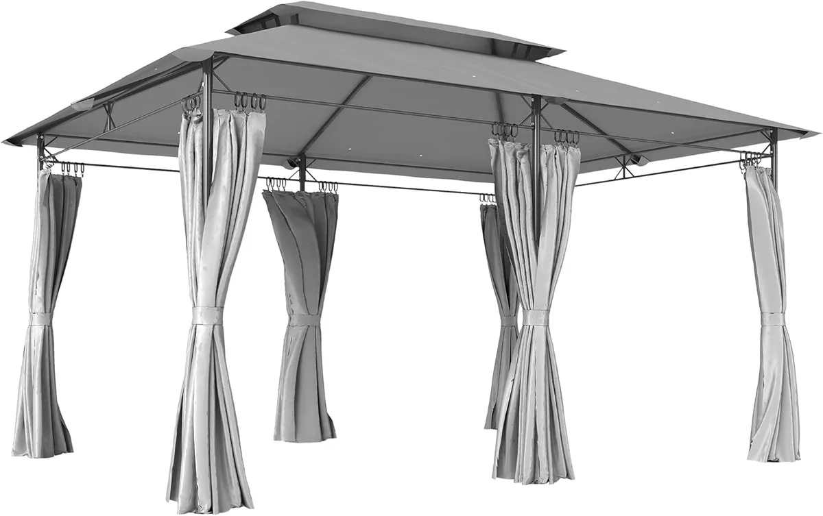Pavillon 4x3 m Stabil Winterfest Gartenpavillon mit…