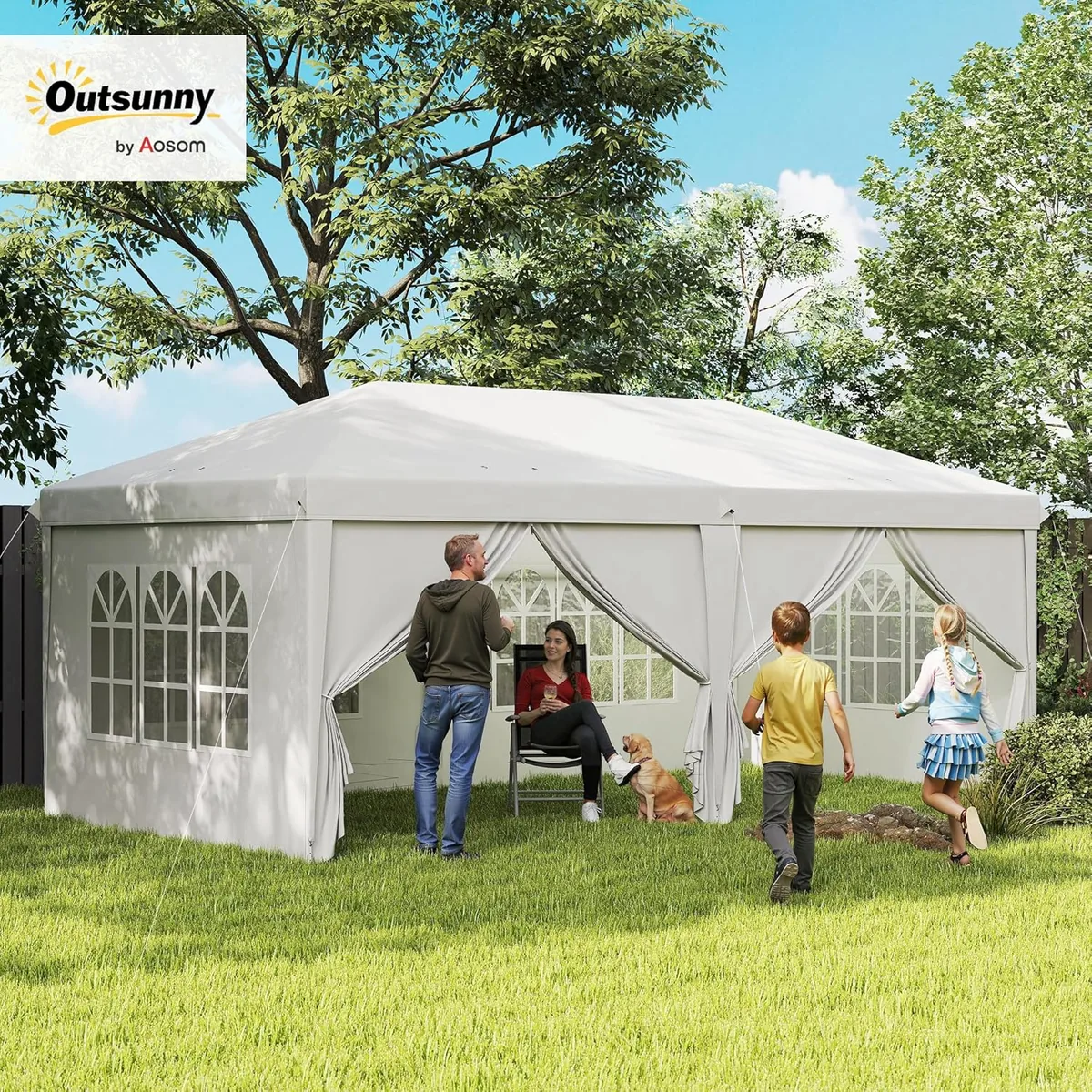 Pavillon 6x3 m Stabil Winterfest Gartenpavillon… — Ansicht 2
