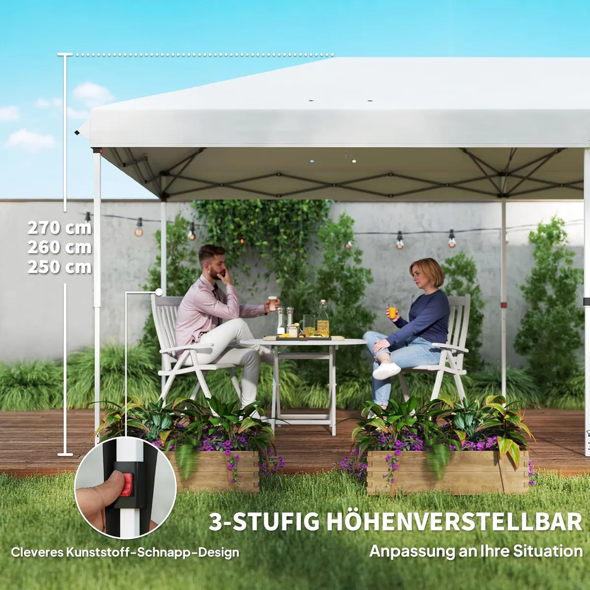 Pavillon 6x3 m Stabil Winterfest Gartenpavillon… — Ansicht 4