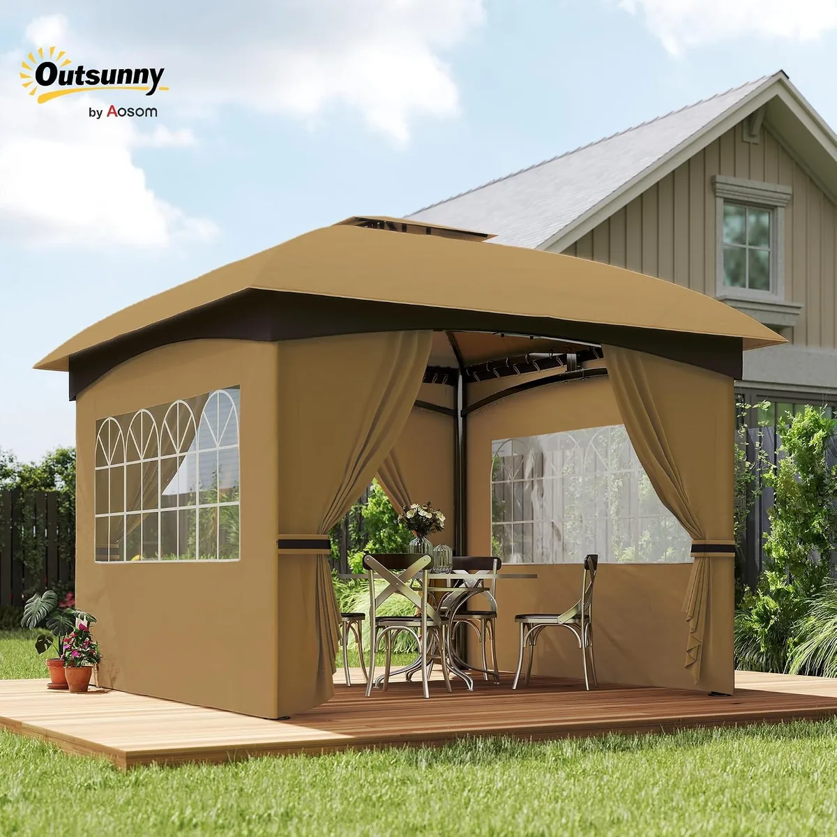 Pavillon ca. 3,4x3,4 m wasserabweisend Gartenpavillon mit… — Ansicht 2