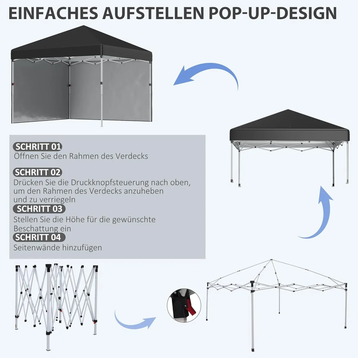 Pavillon ca.3x3m, wasserabweisend Stabil Winterfest… — Ansicht 4