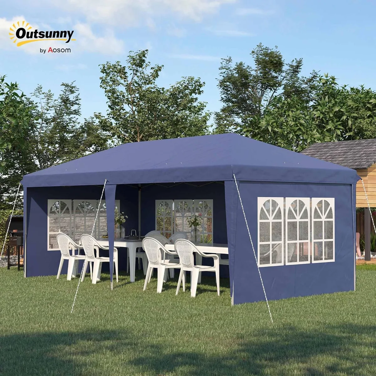 Pavillon ca. 3x6m Wasserdicht Pop-up Faltpavillon mit 4… — Ansicht 2