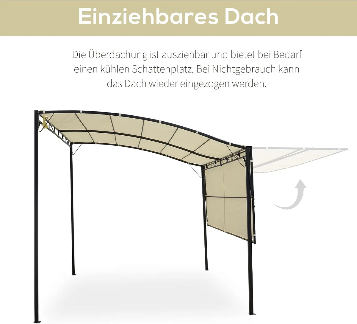 Pavillon Gartenpavillon Markise Sonnenmarkise mit… — Ansicht 3