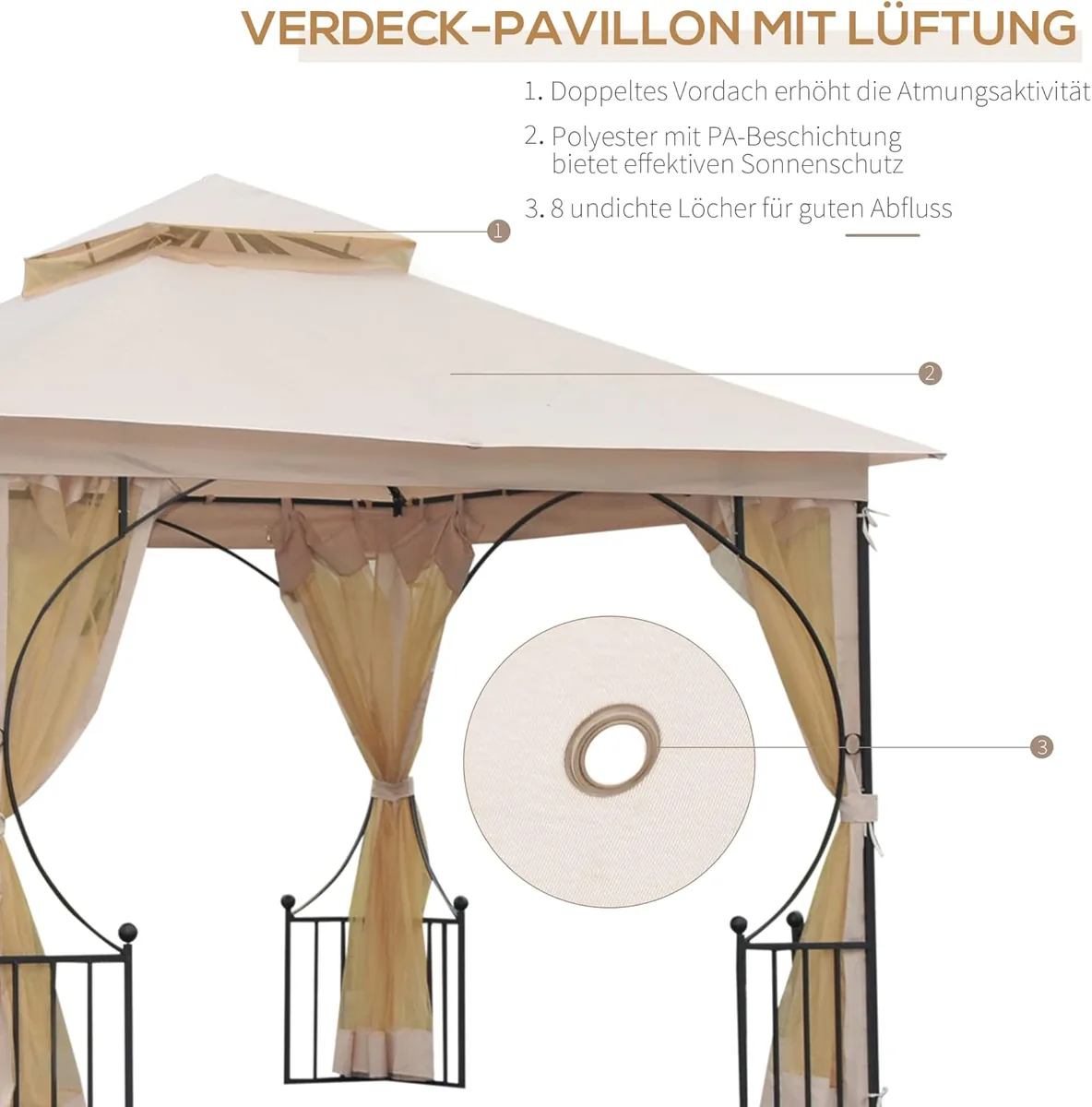 Pavillon Gartenpavillon Partyzelt Gartenzelt Festzelt… — Ansicht 3