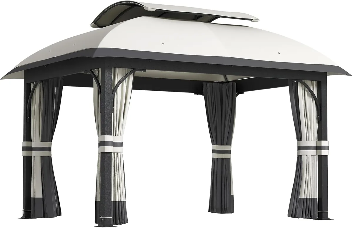 Pavillon mit Doppeldach, 4x3,3 m, wasserabweisend und…