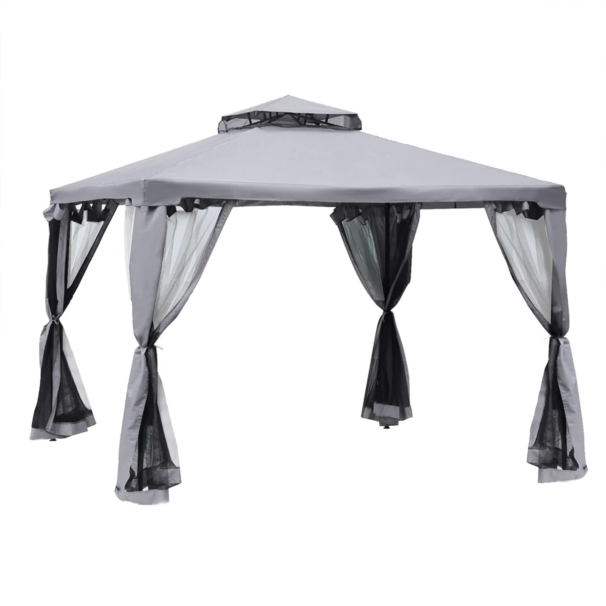 Pavillon mit Doppeldach, ca. 3x3 m Stabil Winterfest…