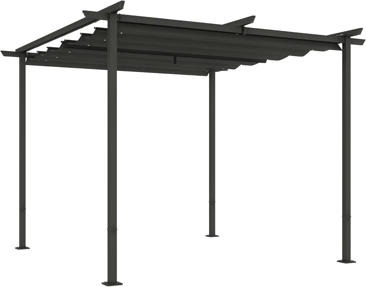 Pergola 3x3m Garten Pavillon Terrassendachung aus Metall…