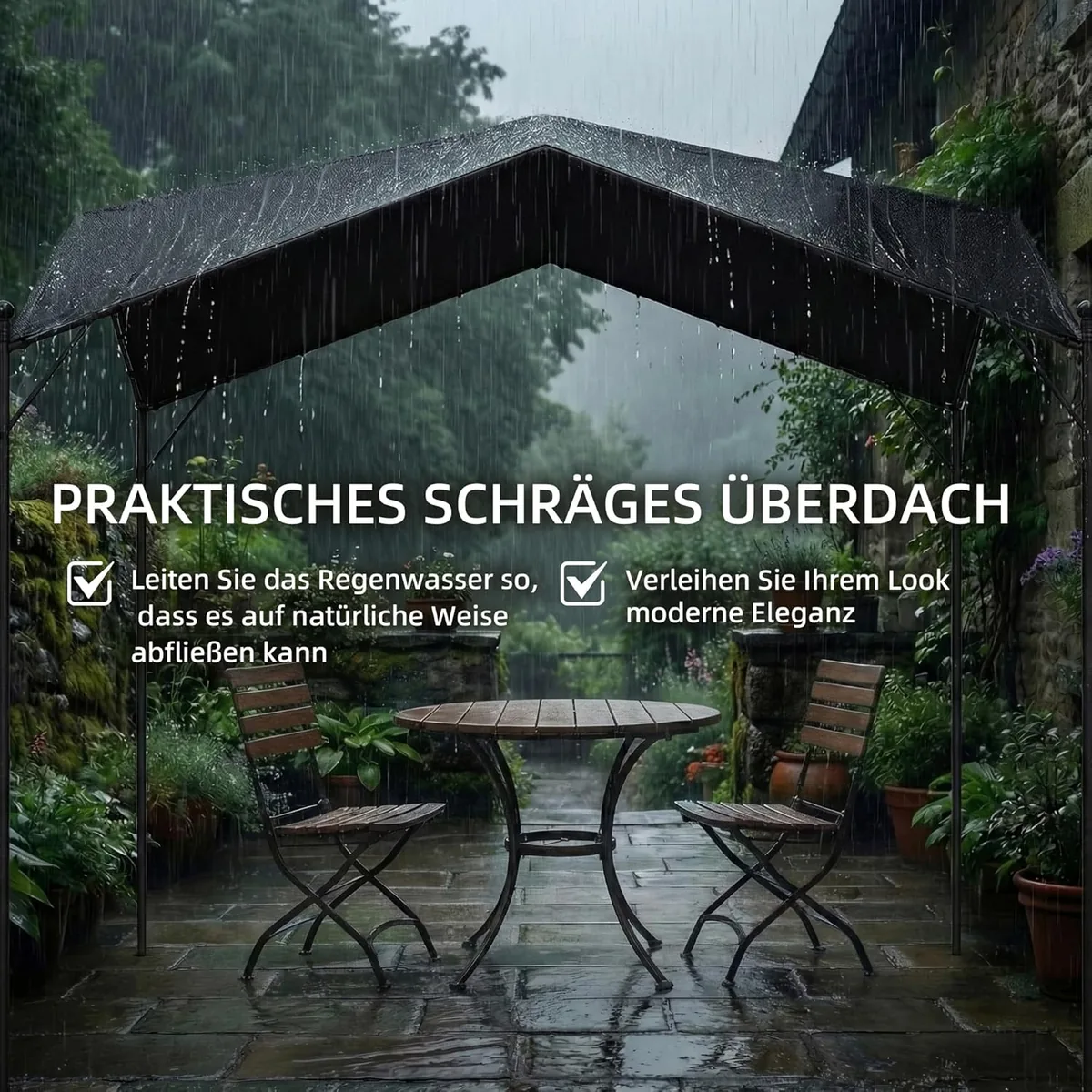 Pergola Pavillon 3x3m Wasserabweisend Stabil Winterfest… — Ansicht 3