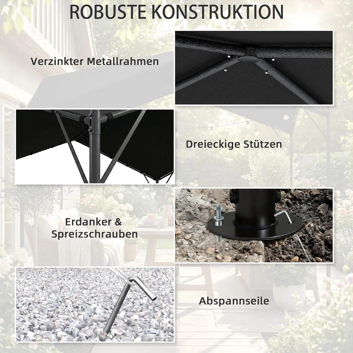 Pergola Pavillon 3x3m Wasserabweisend Stabil Winterfest… — Ansicht 4