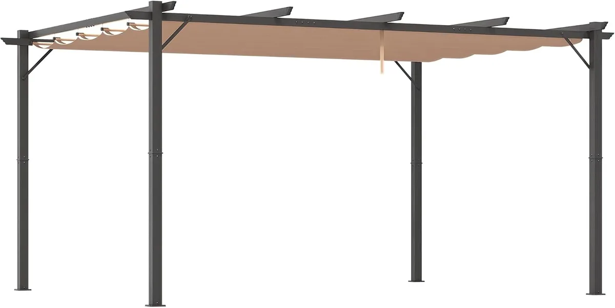 Pergola Pavillon mit einstellbarem Stoffdach 3 x 4 m…
