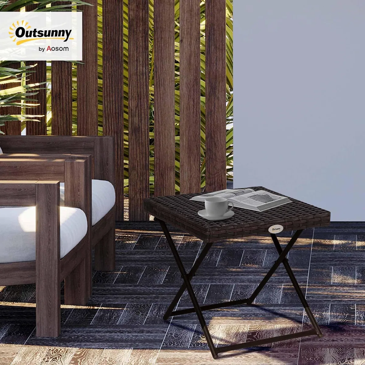Polyrattan Beistelltisch Gartentisch klappbar Couchtisch… — Ansicht 2
