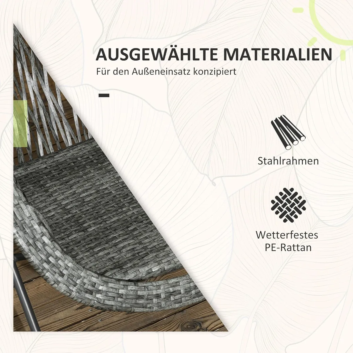 Polyrattan Gartenmöbel Set, klappbar Outdoor Sitzgruppe… — Ansicht 3