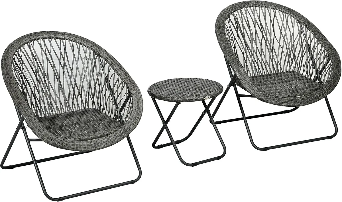 Polyrattan Gartenmöbel Set, klappbar Outdoor Sitzgruppe…